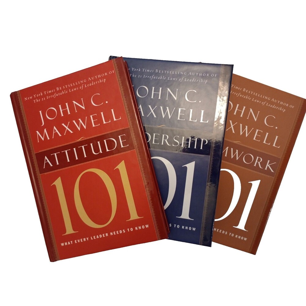John C Maxwell - Lot of 3 Hardcover Books - 101: Attitude, Leadership, Teamwork